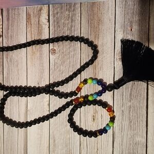 Black Beaded Malla Beads Chakra Set